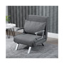 Small Futon Couch with Comfortable Fold Down Bed for Guests, Light Grey