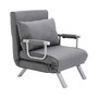 Small Futon Couch with Comfortable Fold Down Bed for Guests, Light Grey