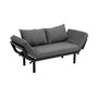 Single Person Chaise Lounger Bed w/5 Adjustable Positions, Dark Grey