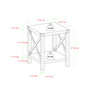 Farmhouse Metal-X Accent Table with Lower Shelf