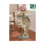Mystical Winged Unicorn Sculptural Glass-Topped Table