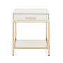 Alios End Table with Gold Chrome Plated Base