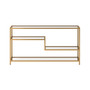 Mathis 55" Wide Metal Rectangular Console Table with Glass Top