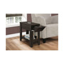 Accent Table - 23" H Cappuccino with A Glass Holder