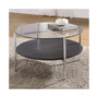 Bayliss 32" Round Tempered Glass and Chrome Cocktail Table