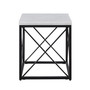 Skyler 22" Square Marble and Metal End Table