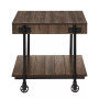 Luther 2 Piece Steel Industrial Coffee End Table Set