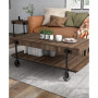 Luther 2 Piece Steel Industrial Coffee End Table Set
