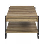 Luther 2 Piece Steel Industrial Coffee End Table Set