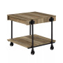Luther 2 Piece Steel Industrial Coffee End Table Set