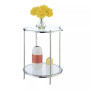 Royal Crest 2 Tier Round Glass End Table with Shelf