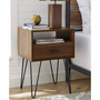 Modern Single Drawer Hairpin Leg Side Table