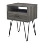 Modern Single Drawer Hairpin Leg Side Table
