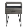 Modern Single Drawer Hairpin Leg Side Table