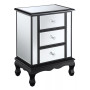 Gold Coast Vineyard Mirrored 3 Drawer End Table