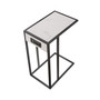 Clement Marble Veneer End C-Table with USB Charging Ports and Outlets