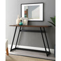 46 inch Metal Wrap Entry Table in Dark Walnut