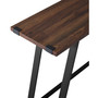 46 inch Metal Wrap Entry Table in Dark Walnut