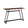 46 inch Metal Wrap Entry Table in Dark Walnut