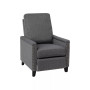 Renza Transitional Pushback Recliner With Pillow Style Back And Accent Nail Trim - Manual Recliner