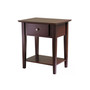 Shaker Night Stand with One Drawer & One shelf, Antique Walnut