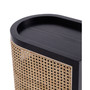 Versailles 11.81" Ash Wood and Natural Cane 2-Shelf End Table
