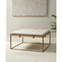 Greenwich 35" Square Upholstered Metal Base Ottoman, Coffee Table