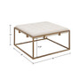 Greenwich 35" Square Upholstered Metal Base Ottoman, Coffee Table