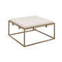 Greenwich 35" Square Upholstered Metal Base Ottoman, Coffee Table