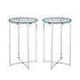 Modern Glam 2-Piece Metal-X Leg Side Table Set