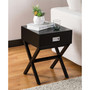 21.85'' H Wooden X-Leg End Table with 1-Drawer