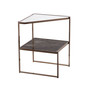 Hayle Mirrored Side Table with Faux Stone Glass