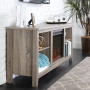 58" Wood TV Stand Console with Fireplace - White