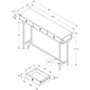 Chrome Metal 48"L Accent Table in  Dark Taupe