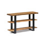 Alpine Natural Live Edge Wood Media Console Table