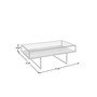 Iron Coffee Table with Glass Top and Wooden Shelf