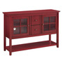 52" Wood Console Table TV Stand - Antique Red
