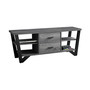 60"L Tv Stand with 2 Storage Drawers in Grey-Black