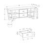 60"L Tv Stand with 2 Storage Drawers in Grey-Black