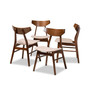 Danica Mid-Century Modern Transitional Fabric Upholstered 4 Piece Dining Chair Set