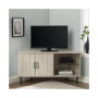 48" 2 Door Glass Shelf Corner TV Console