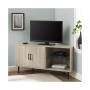 48" 2 Door Glass Shelf Corner TV Console