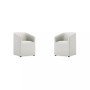 Anna 2 Piece Faux Leather Upholstered Round Dining Armchair Set