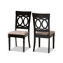Lucie Modern and Contemporary Fabric Upholstered 2 Piece Dining Chair Set Set