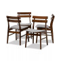 Devlin Mid-Century Modern Transitional Fabric Upholstered 4 Piece Dining Chair Set