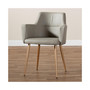 Martine Greyish Beige Faux Leather Dining Chair
