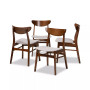 Parlin Mid-Century Modern Transitional Fabric Upholstered 4 Piece Dining Chair Set