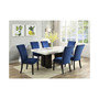 Camila Rectangle Dining Table and Blue Velvet Dining Chair 7-Piece Set, Created for Macy's