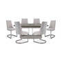 Tivie 7pc Dining Set (Rectangular Table + 6 Dining Chairs)
