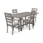 Max Meadows Laminate 5-Pc Dining Set (Rectangular Trestle Table + 4 Side Chairs)